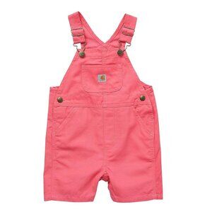 NWT Carhartt Little Girls Loose Fit Canvas Shortall Overall
